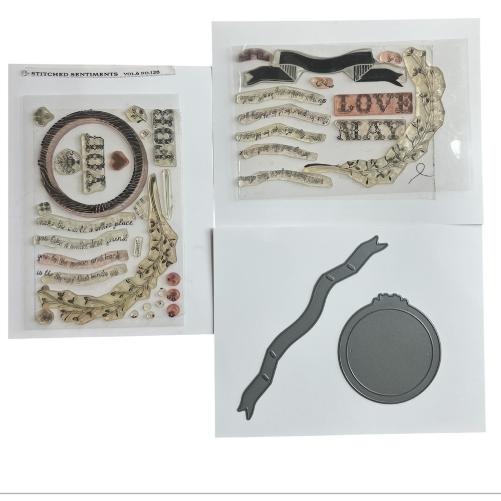 Papertrey Ink Stitched Sentiments Stamp and Die Set